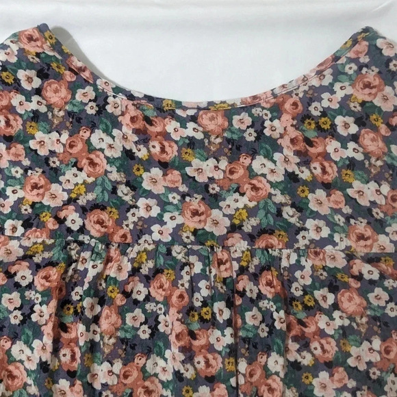 Torrid Rayon Slub Button-Front Tiered Tank, Color Floral-Multi Size 00 - Picture 12 of 15